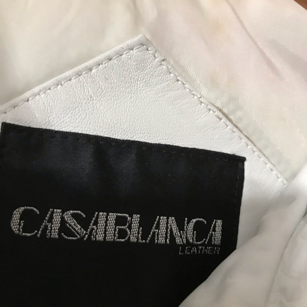 COPY - White leather winter jacket with hood! - Picture 3 of 5
